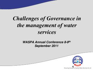 Challenges of Governance in the management of water services