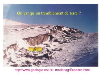 Qu’est qu’un tremblement de terre ?