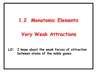 1.2 Monatomic Elements