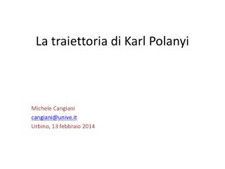 La traiettoria di Karl Polanyi