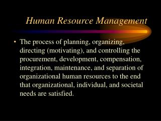 Human Resource Management