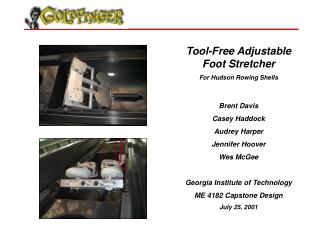 Tool-Free Adjustable Foot Stretcher For Hudson Rowing Shells Brent Davis Casey Haddock