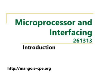 Microprocessor and Interfacing 261313