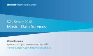 SQL Server 2012 Master Data Services