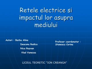 Retele electrice si impactul lor asupra mediului