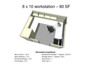 8 x 10 workstation – 80 SF