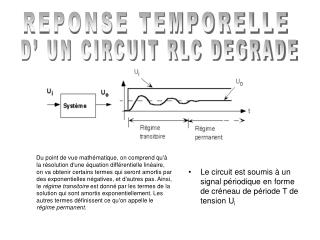 Le circuit est soumis à un signal périodique en forme de créneau de période T de tension U i