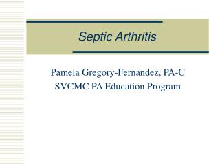 Septic Arthritis