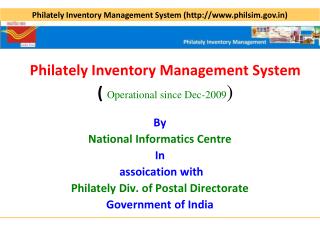 Philately Inventory Management System ( Operational since Dec-2009 )