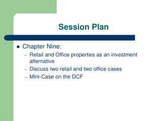 Session Plan