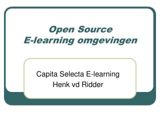 Open Source E-learning omgevingen
