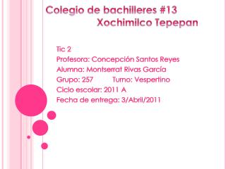 Colegio de bachilleres #13 Xochimilco Tepepan