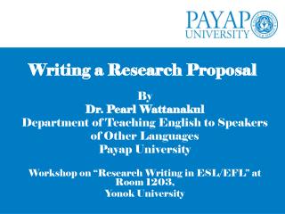 Writing a Research Proposal