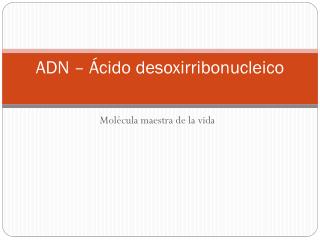 ADN – Ácido desoxirribonucleico