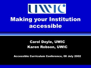 Making your Institution accessible