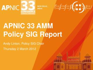 APNIC 33 AMM Policy SIG Report