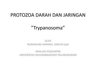 PROTOZOA DARAH DAN JARINGAN ” Trypanosoma ”