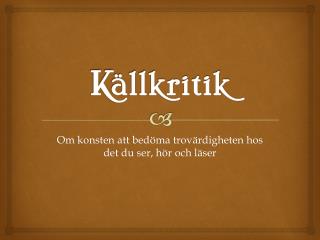 Källkritik