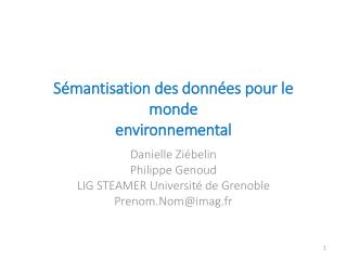 Sémantisation des données pour le monde environnemental