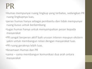 PERBEDAAN HUMAS DAN PR