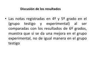 Discusión de los resultados