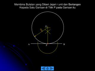 Membina Bulatan yang Diberi Jejari r unit dan Bertangen kepada Dua Garisan