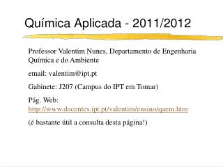 Química Aplicada - 2011/2012