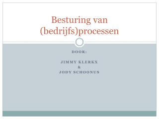 Besturing van ( bedrijfs )processen