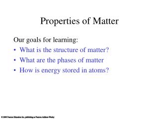 Properties of Matter