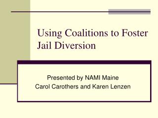 Using Coalitions to Foster Jail Diversion