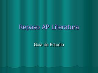 Repaso AP Literatura