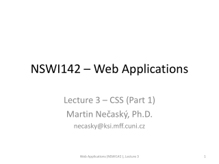 NSWI142 – Web Applications
