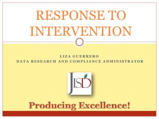 RESPONSE TO INTERVENTION