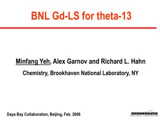 BNL Gd-LS for theta-13