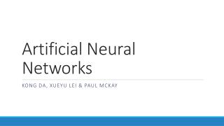 Artificial Neural Networks