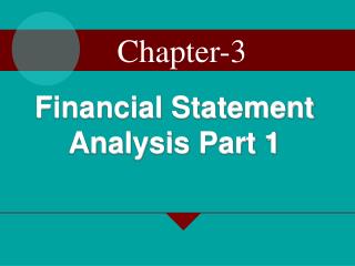 Financial Statement Analysis Part 1