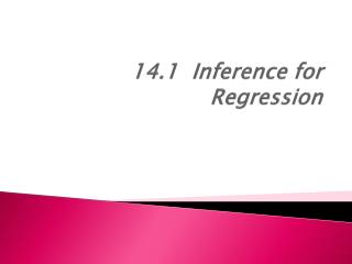 14.1 Inference for Regression