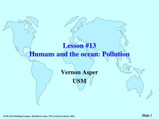 Lesson #13 Humans and the ocean: Pollution