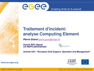 Traitement d'incident: analyse Computing Element