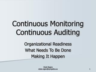 Continuous Monitoring Continuous Auditing