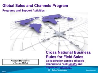 Global Sales and Channels Program Programs and Support Activities