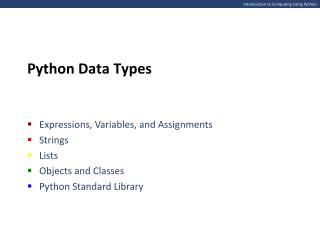 Introduction to Computing Using Python