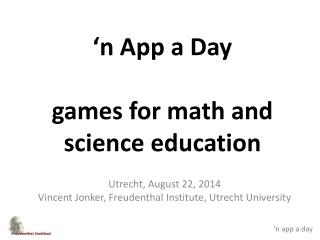 ‘n App a Day games for math and science education