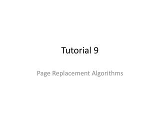 Tutorial 9
