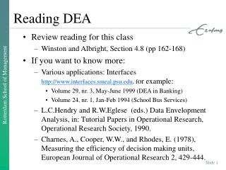 Reading DEA