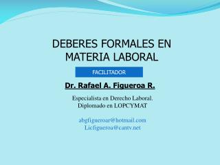 DEBERES FORMALES EN MATERIA LABORAL