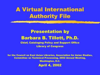 A Virtual International Authority File