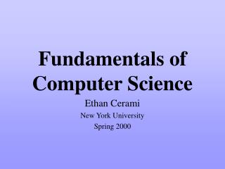 Fundamentals of Computer Science