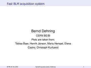 Fast BLM acquisition system