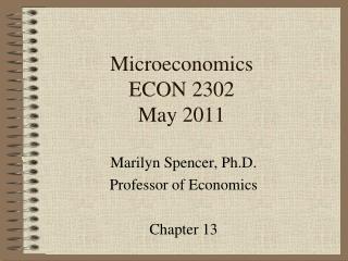 Microeconomics ECON 2302 May 2011